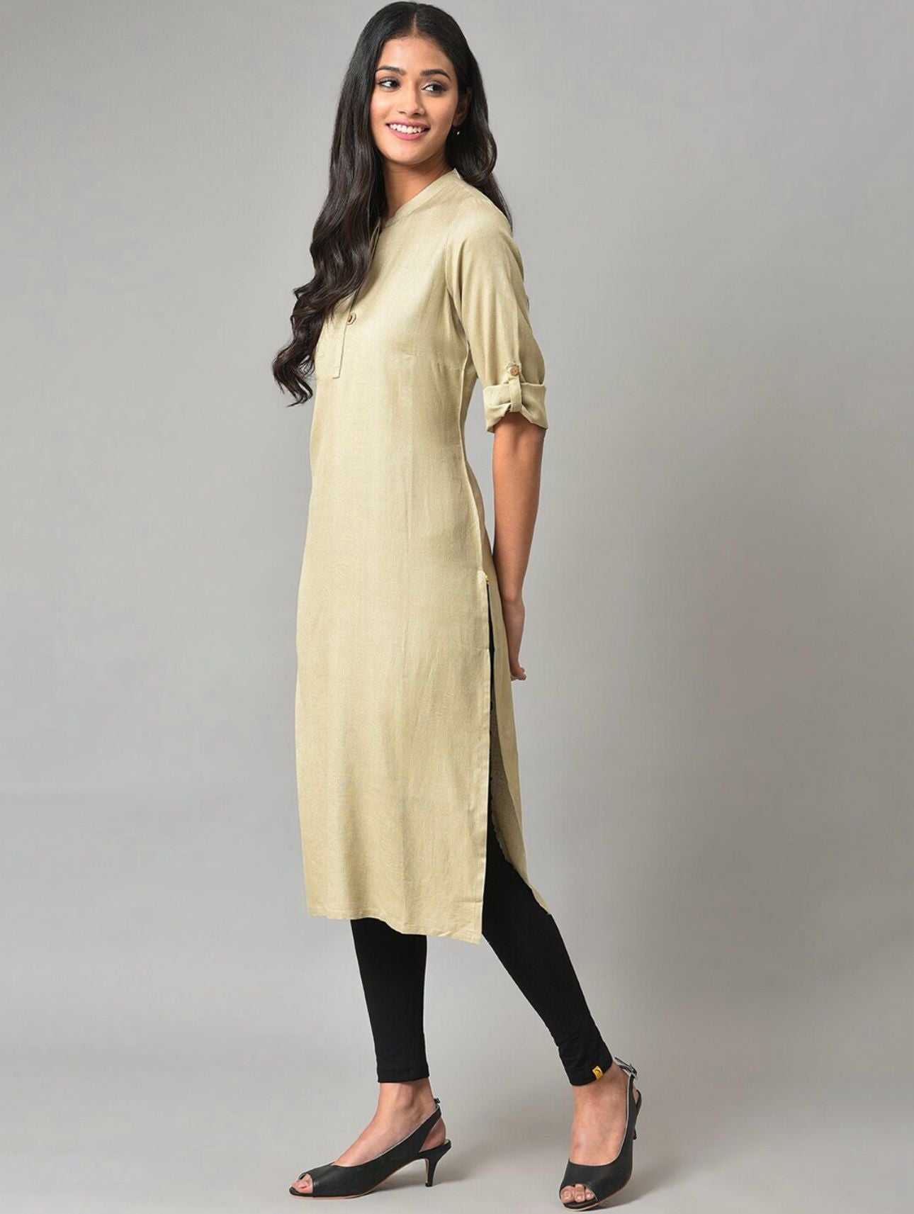 Mandarin Collar Straight Kurta