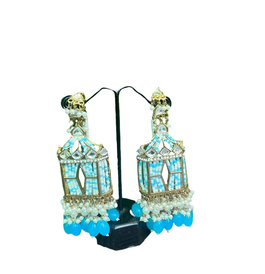 Earrings with Sahara Chain with Doli Kundan
