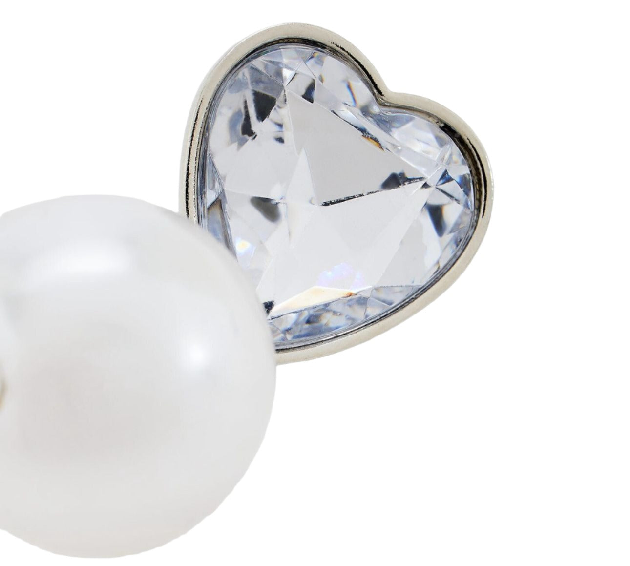 Earrings With Gemstone,Heart And Faux Pearl