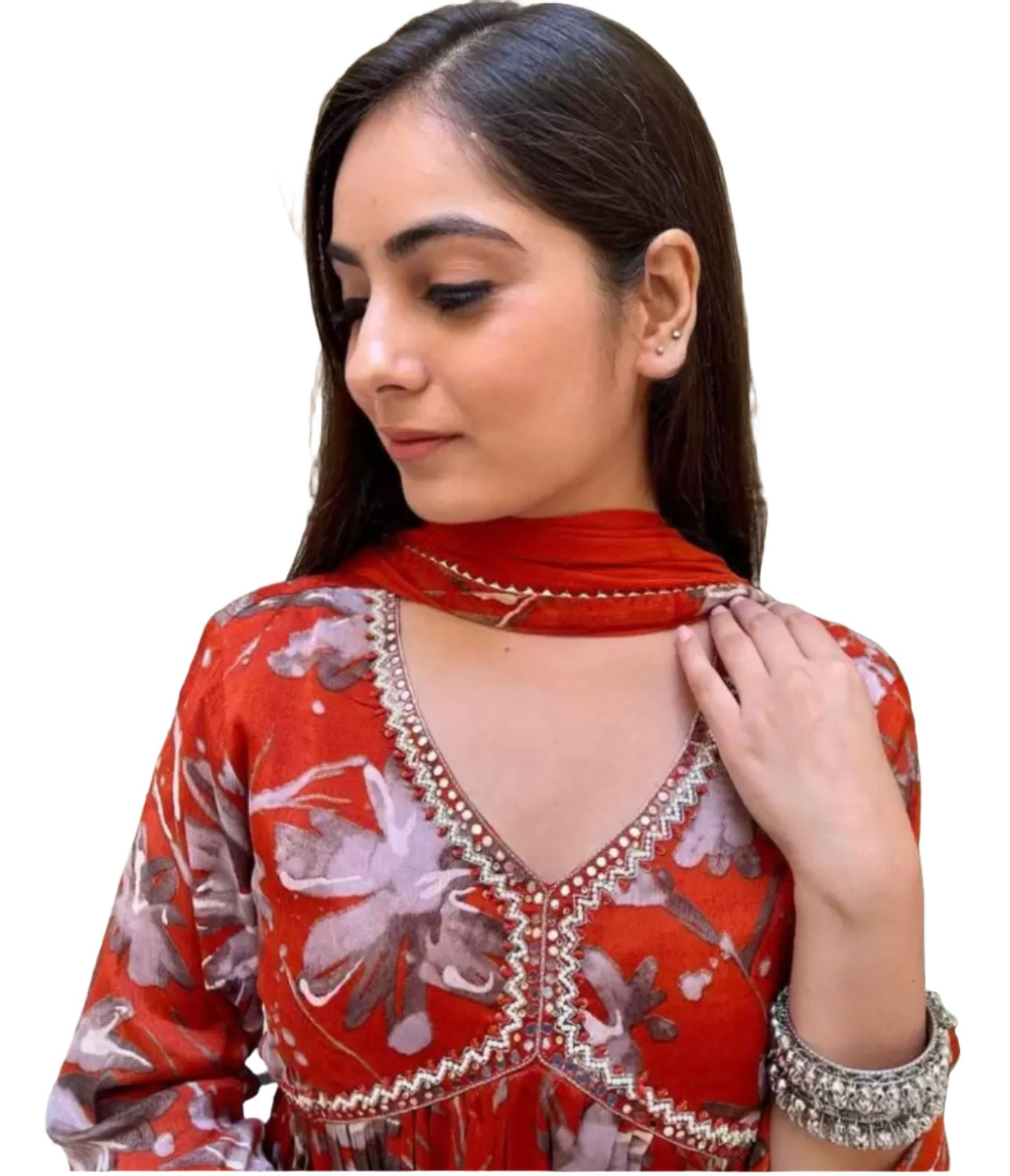Cotton Blend Kurta Pant Dupatta Set