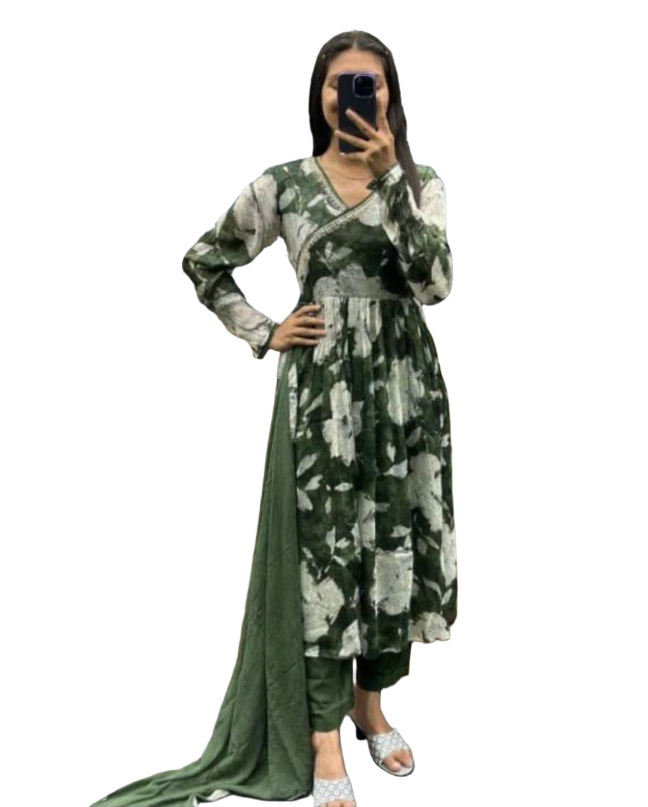 Angrakha Style in Naira Cut, Trousers with Dupatta In Germany