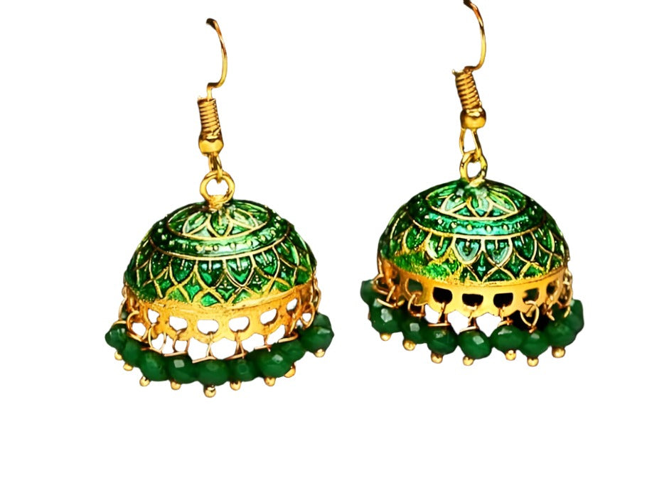 Earrings for Women & Girls | Traditional Multicolor Jhumka | German Silver Earring Set | Dome Shape Jhumki Combo | Accessories Jewellery | Birthday & Anniversary Gift