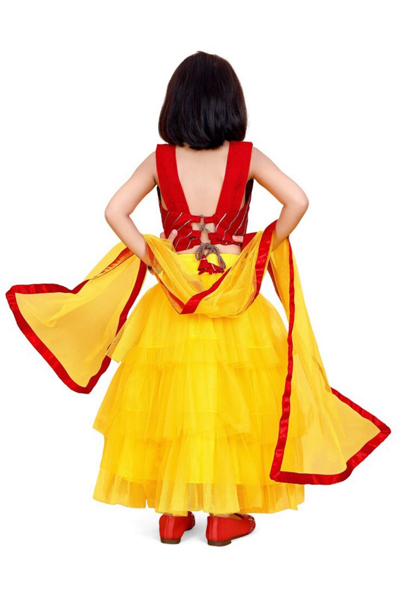Lehenga & Blouse With Dupatta for Girls Embroidered Patchwork Ready to Wear