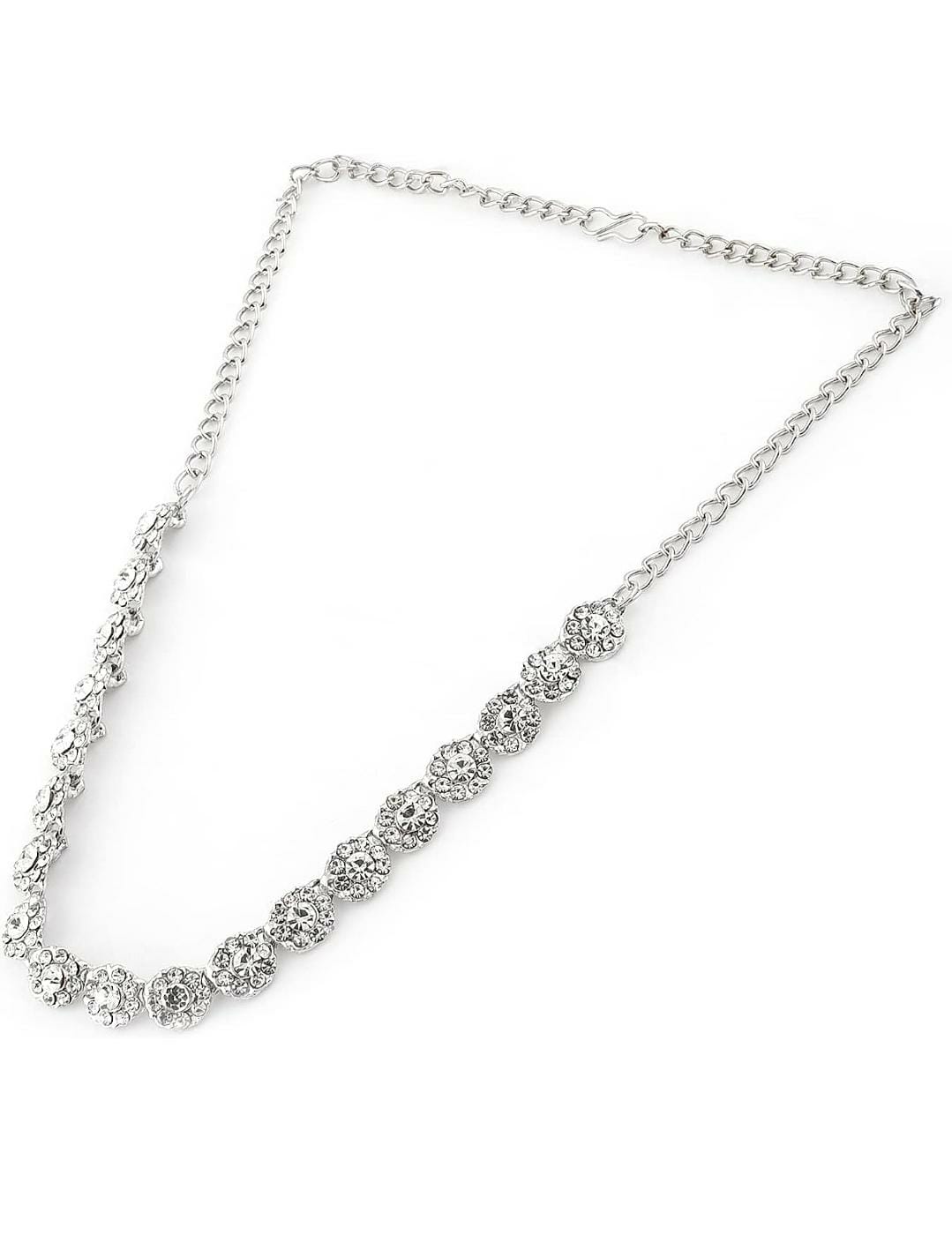 PEARLS Dazzling Flowers Austrian Diamond Necklace Set For Women