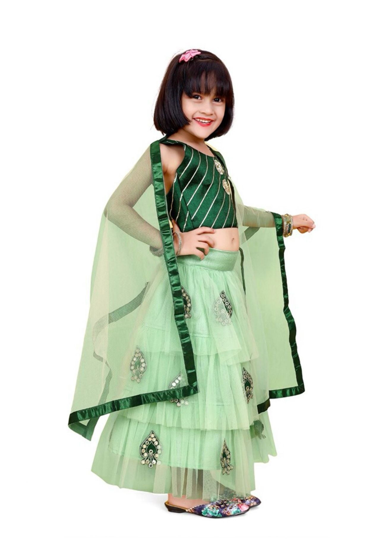 Lehenga & Blouse With Dupatta for girls with embroidered Patchwork Ready to Wear