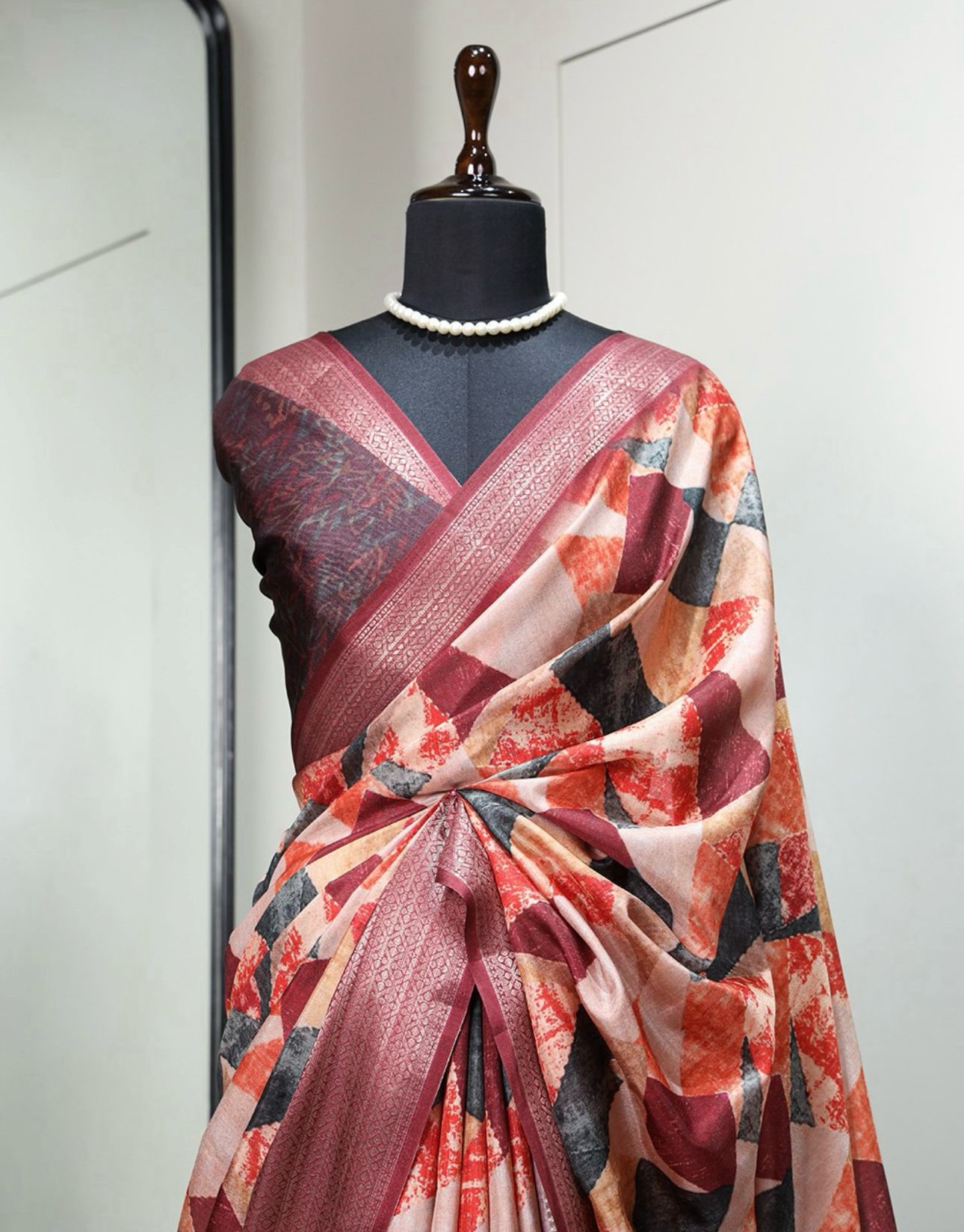 Dola Silk Saree printed With Zari Border
