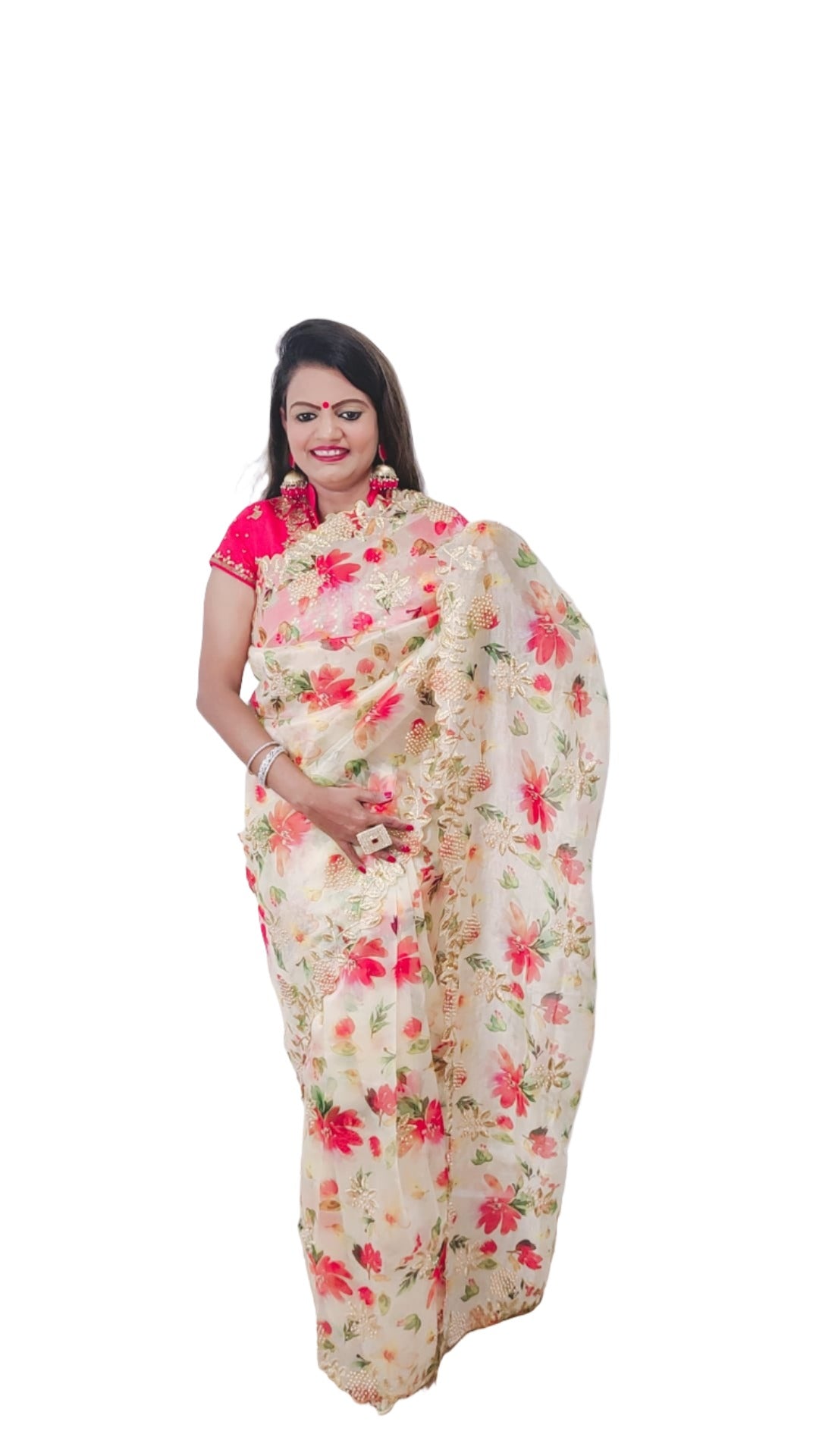 PartyWear Organza Saree(Indian Collection)