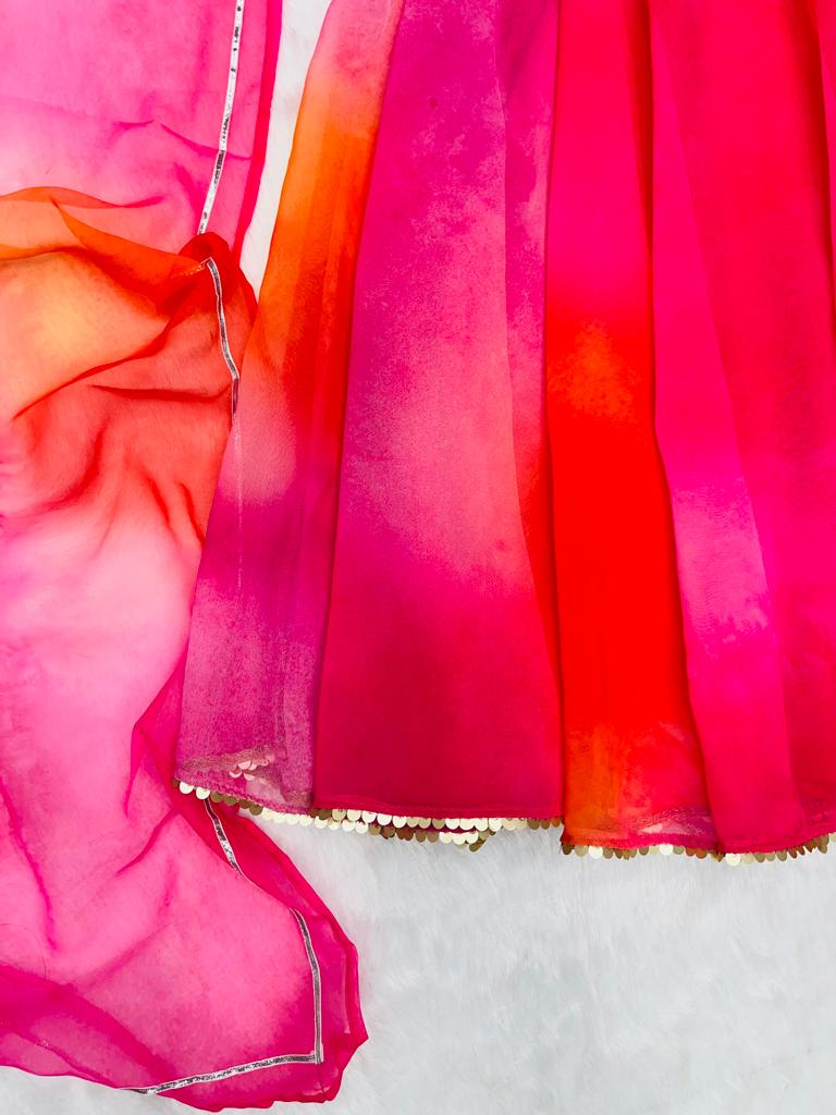 Anarkali - Digital printed pure Georgette fabric Anarkali suit with huge Flair 🌸  Pant - buttercotton pant fully stitched  Dupatta - Georgette digital printed 2mtr Dupatta