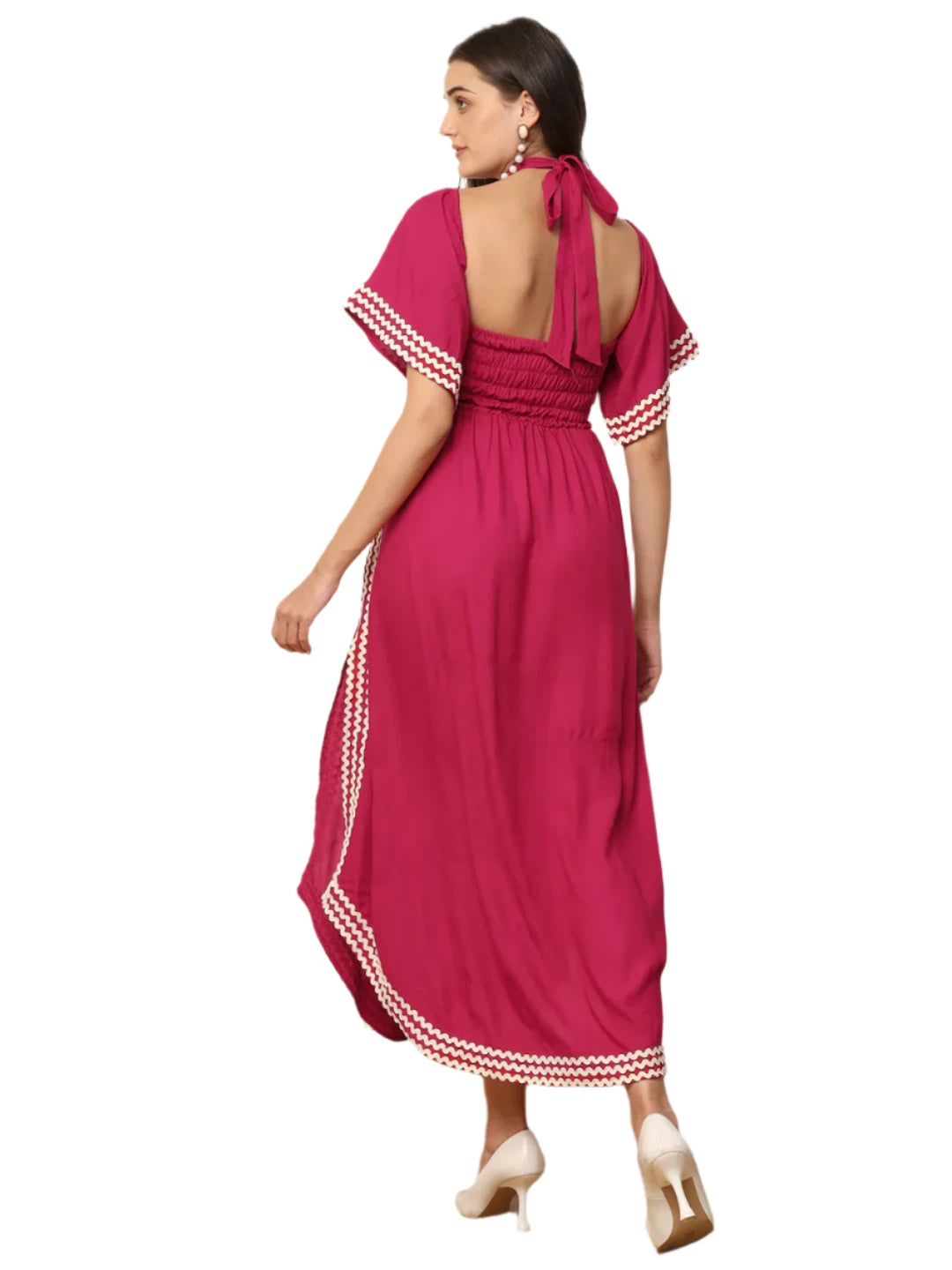 Magenta A Line Slit Dress For Women in Berlin