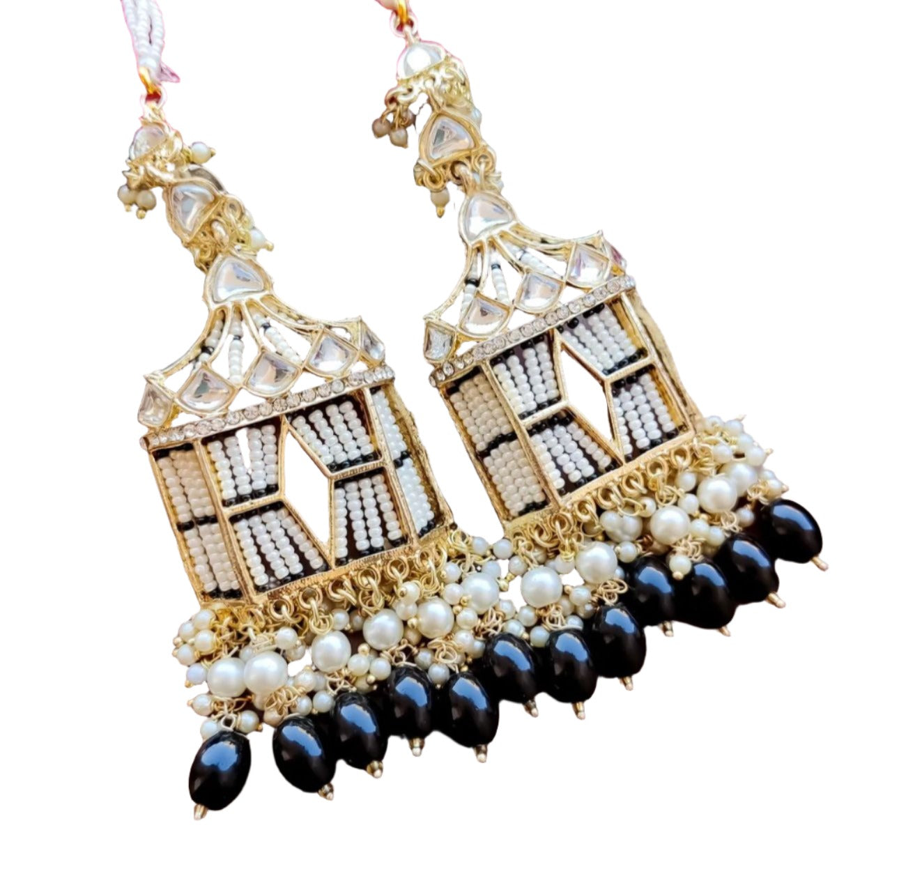 Earrings with Sahara Chain with Doli Kundan