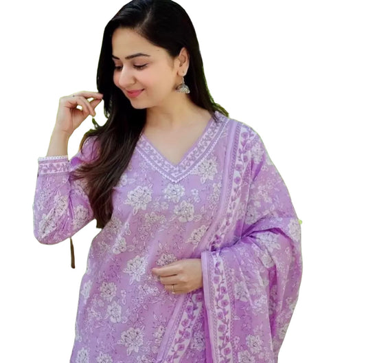 Pure Cotton Kurta Set embroidery and fabric detail - Neha Couture Indian Fashion