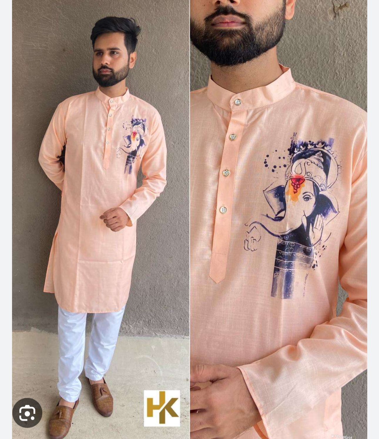 Mens Kurta Pyjama in Germany with ganesh print