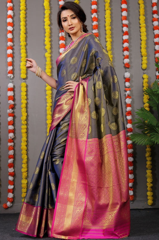 Kanchipuram Handloom Weaving Silk Saree