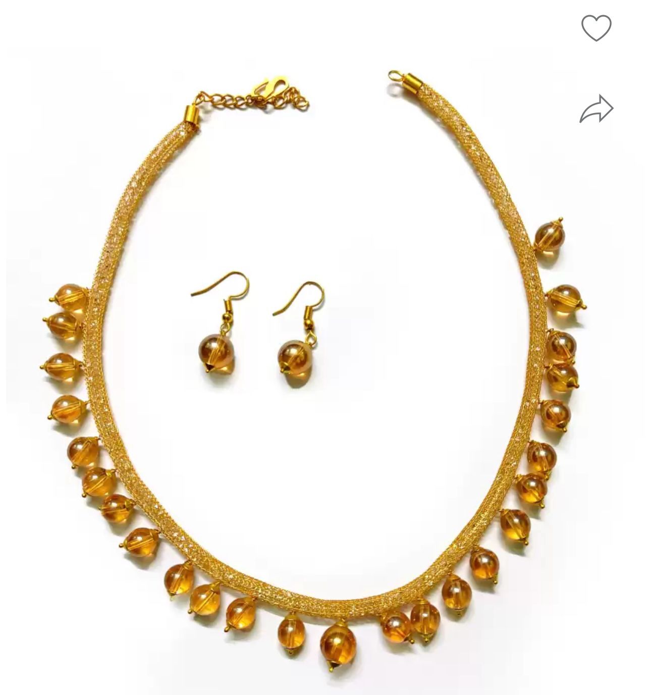 Pearl Necklace Set With Earrings