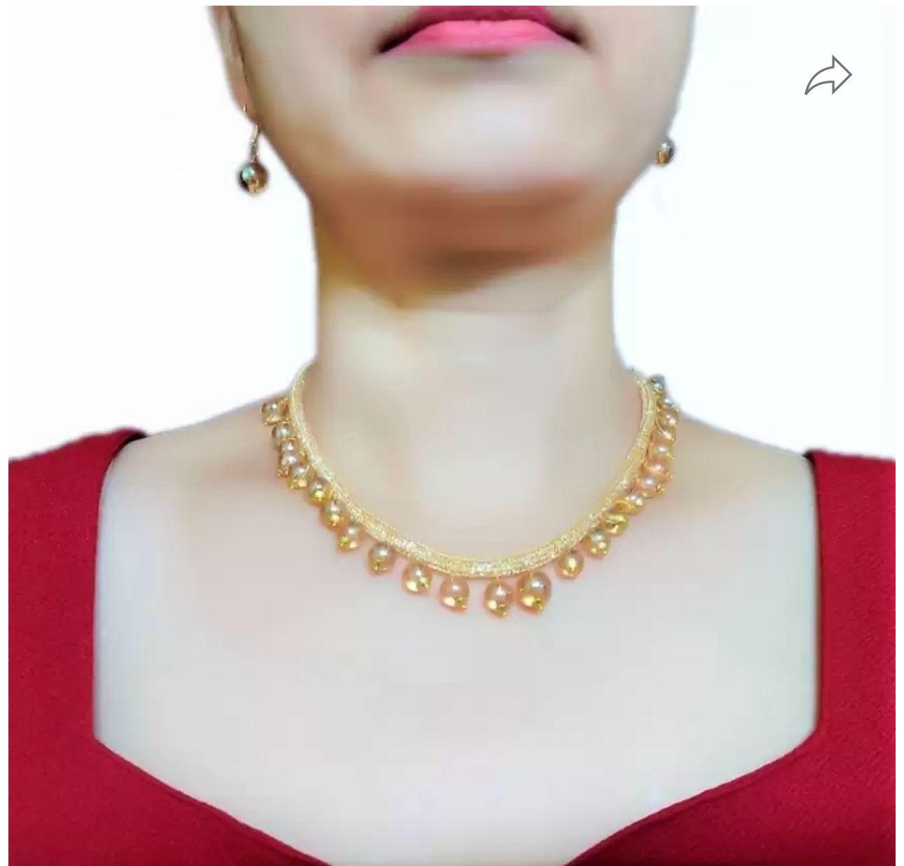 Pearl Necklace Set With Earrings
