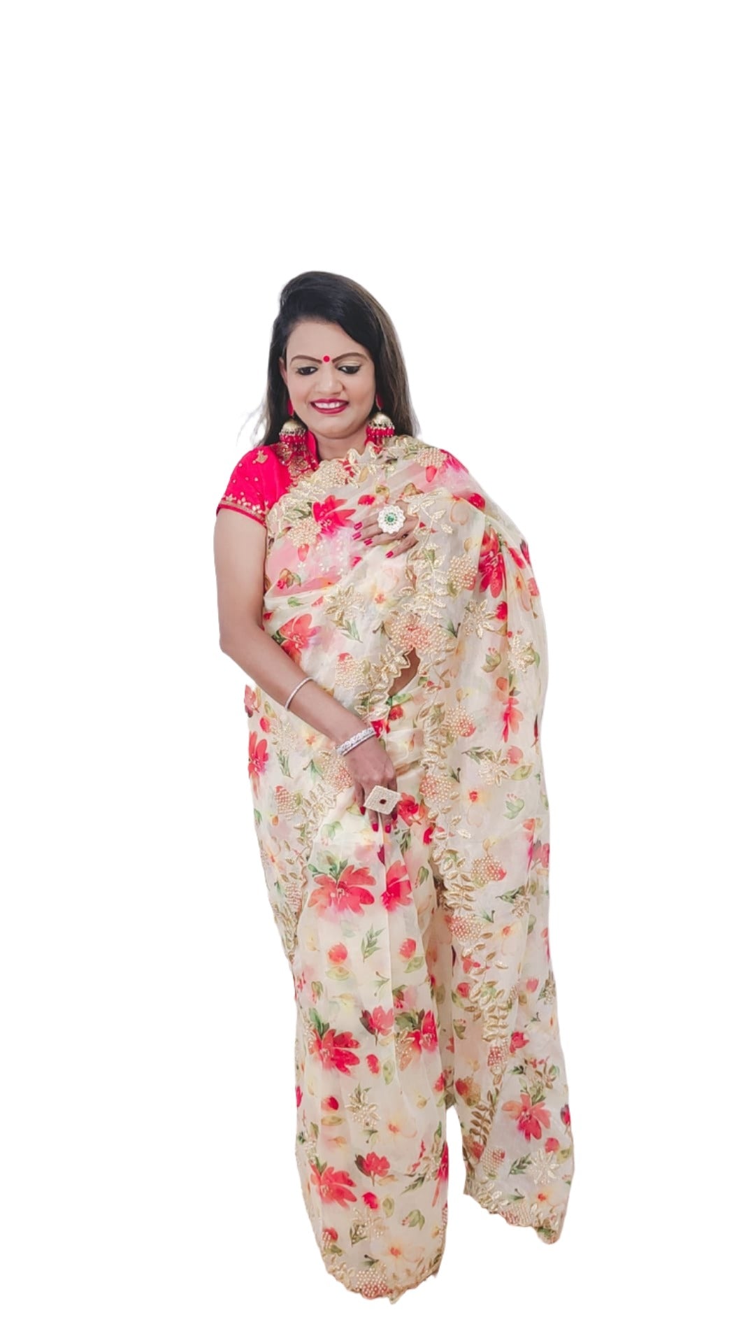 PartyWear Organza Saree(Indian Collection)
