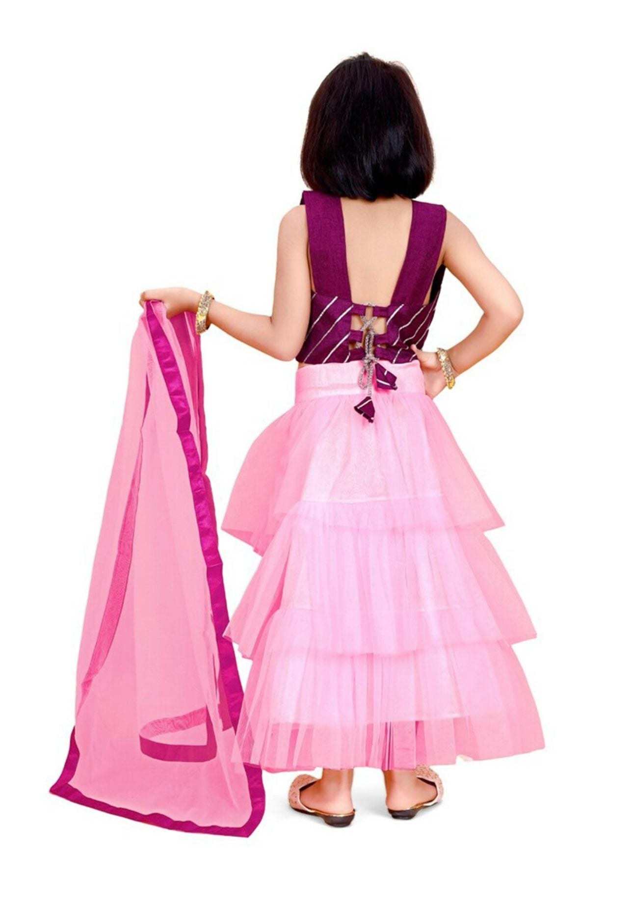 Lehenga & Blouse With Dupatta for Girls with Embroidered Patchwork Ready to Wear