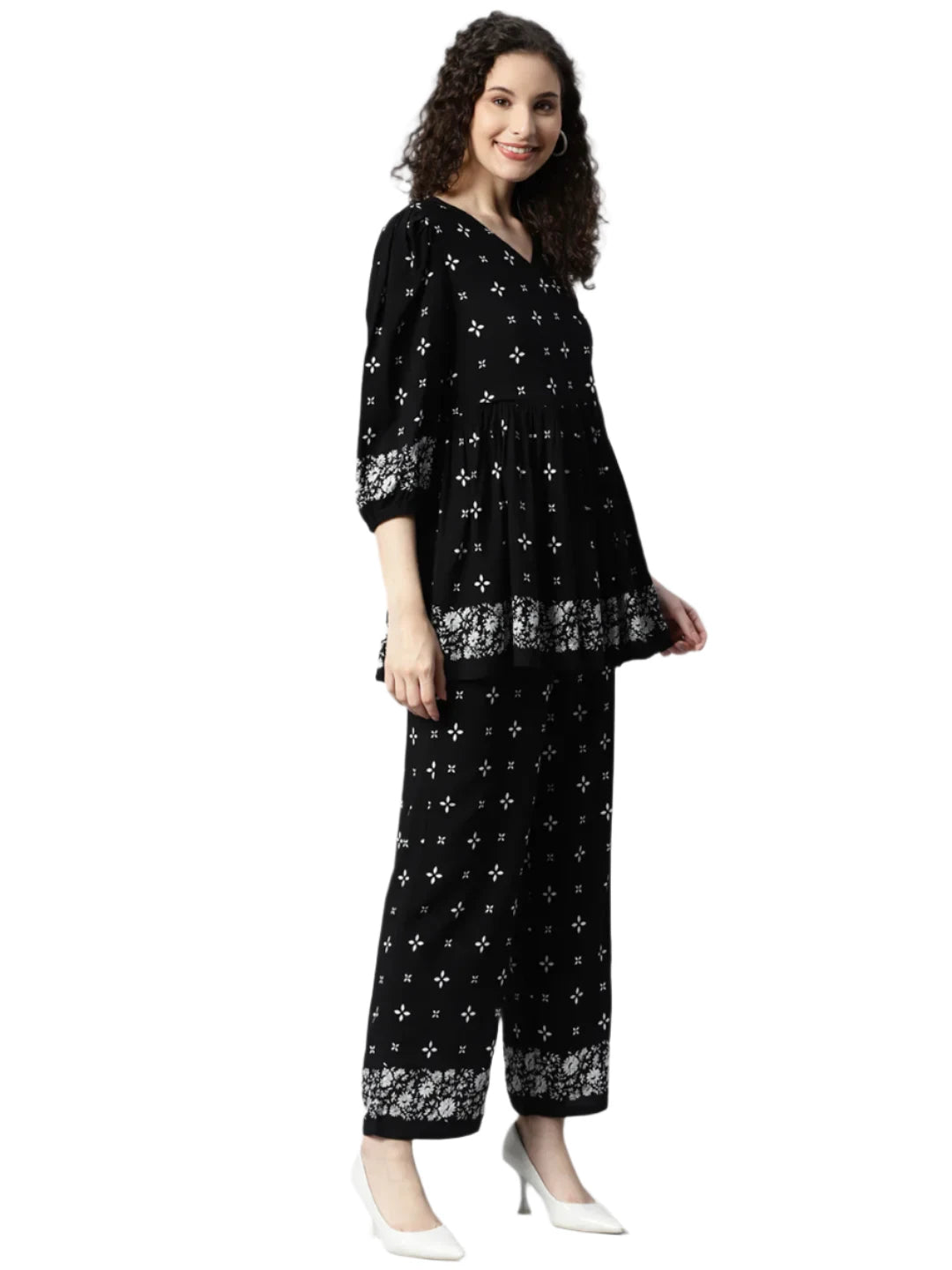 Black With Border Women's Co-Ord Set in Munich
