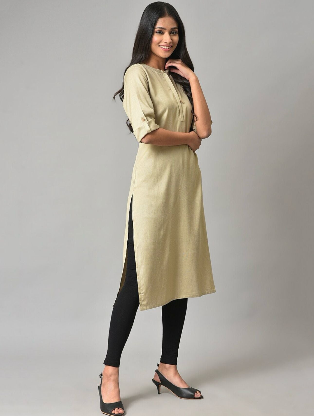 Mandarin Collar Straight Kurta