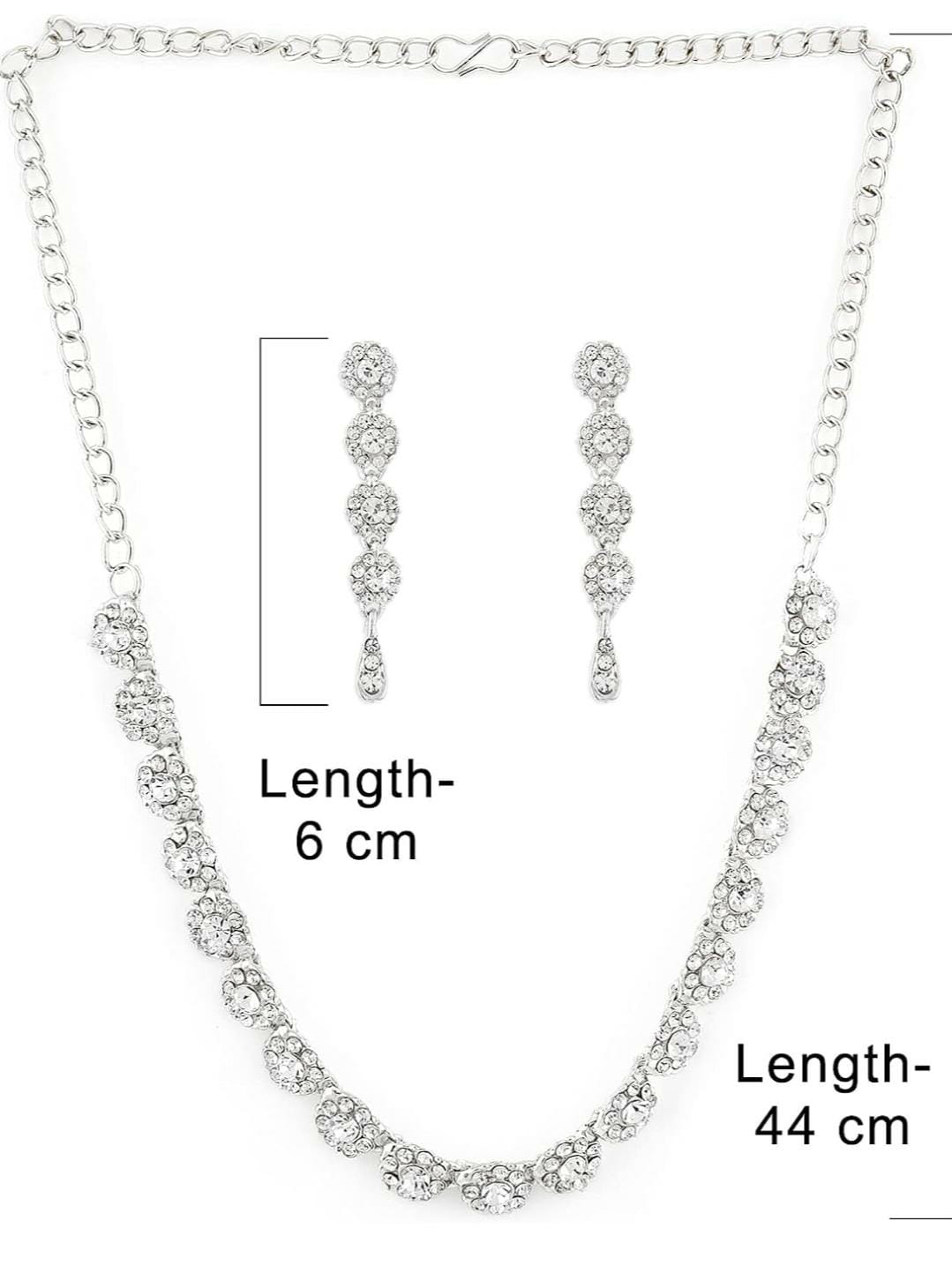 PEARLS Dazzling Flowers Austrian Diamond Necklace Set For Women