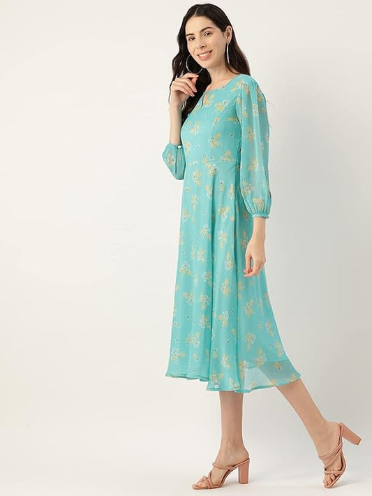Georgette Casual Floral Printed Dress in Berlin