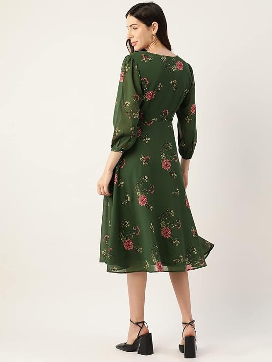 Georgette Casual Floral Printed Dress in Germany