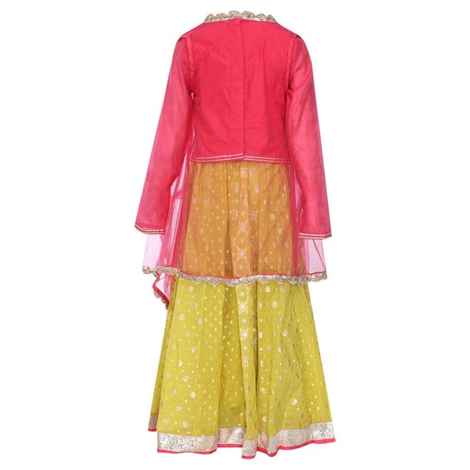 Girls Round Neck Embellished Ghaghra Choli and Dupatta Set in Berlin
