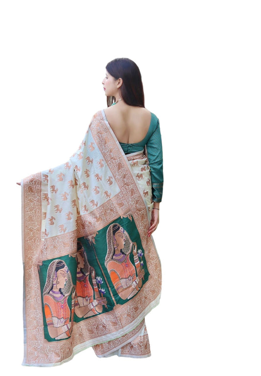 South Indian Saree(Onam Saree) embroidery and fabric detail - Neha Couture Indian Fashion