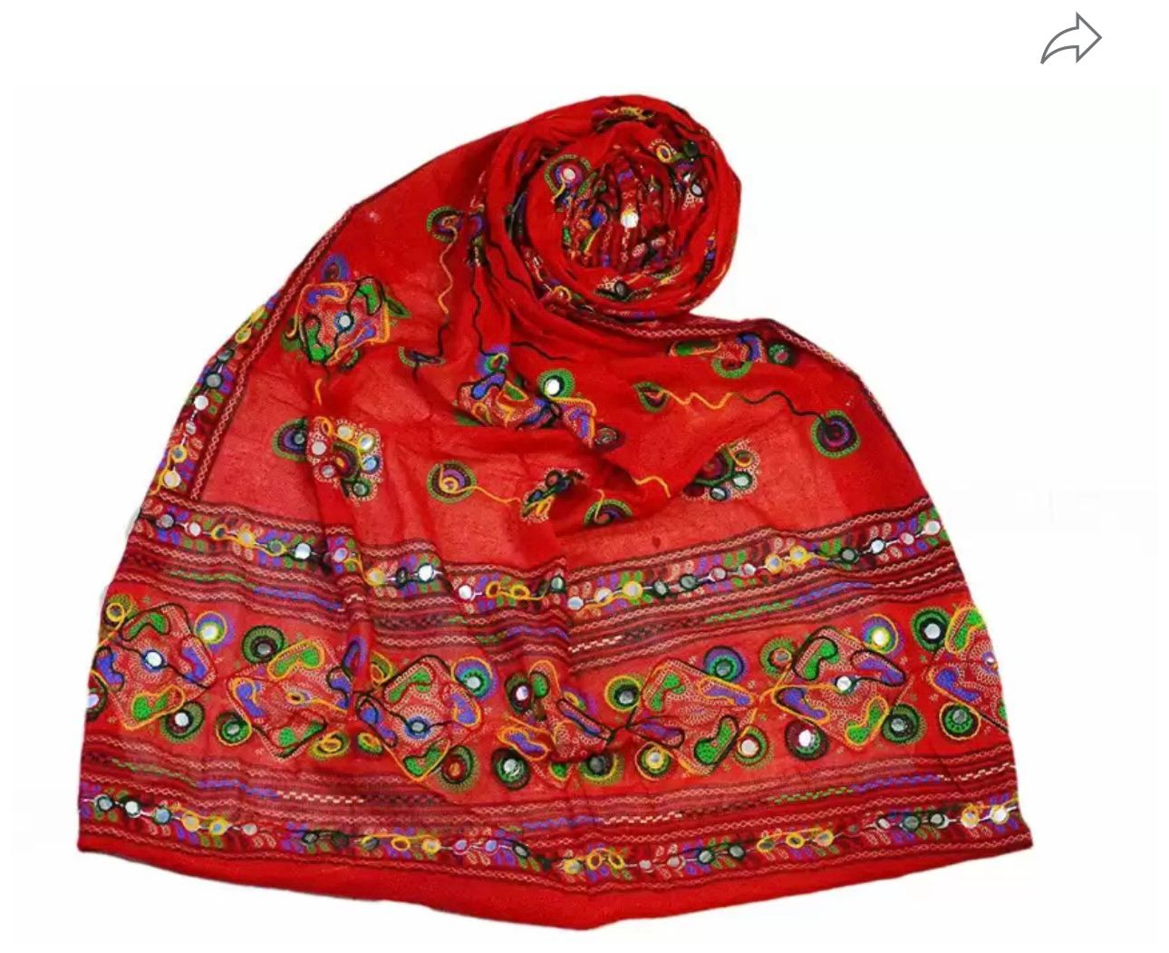 Pure Cotton Embroidered Red Women Dupatta In Germany
