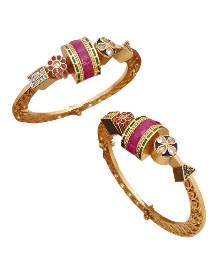 2 PIECE HIGH GOLD PLATED BANGLES.