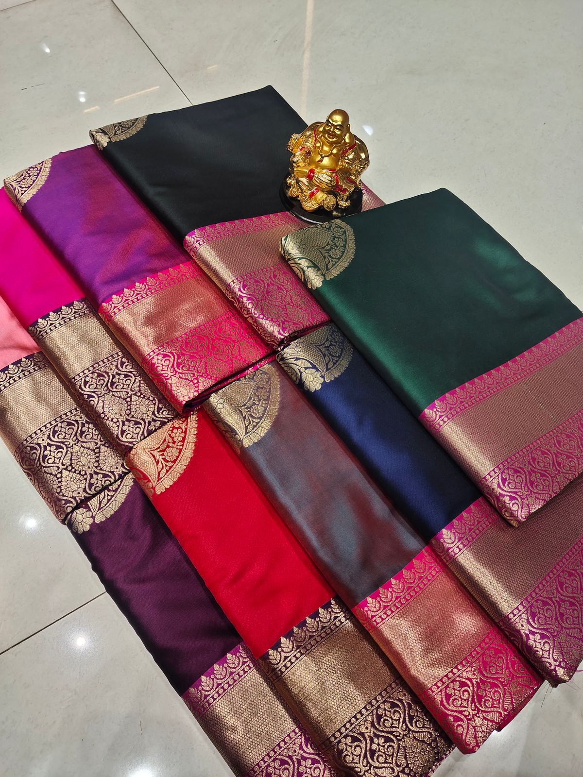 LICHI SILK WITH WIVING GOLD ZARI AND NICE EXTRA ORDNARY DESIGN