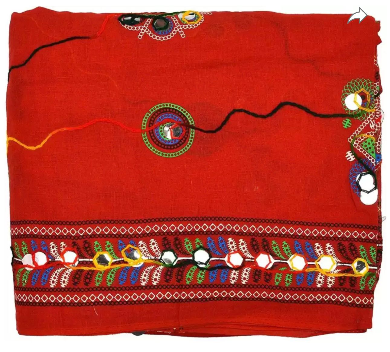 Pure Cotton Embroidered Red Women Dupatta In Germany