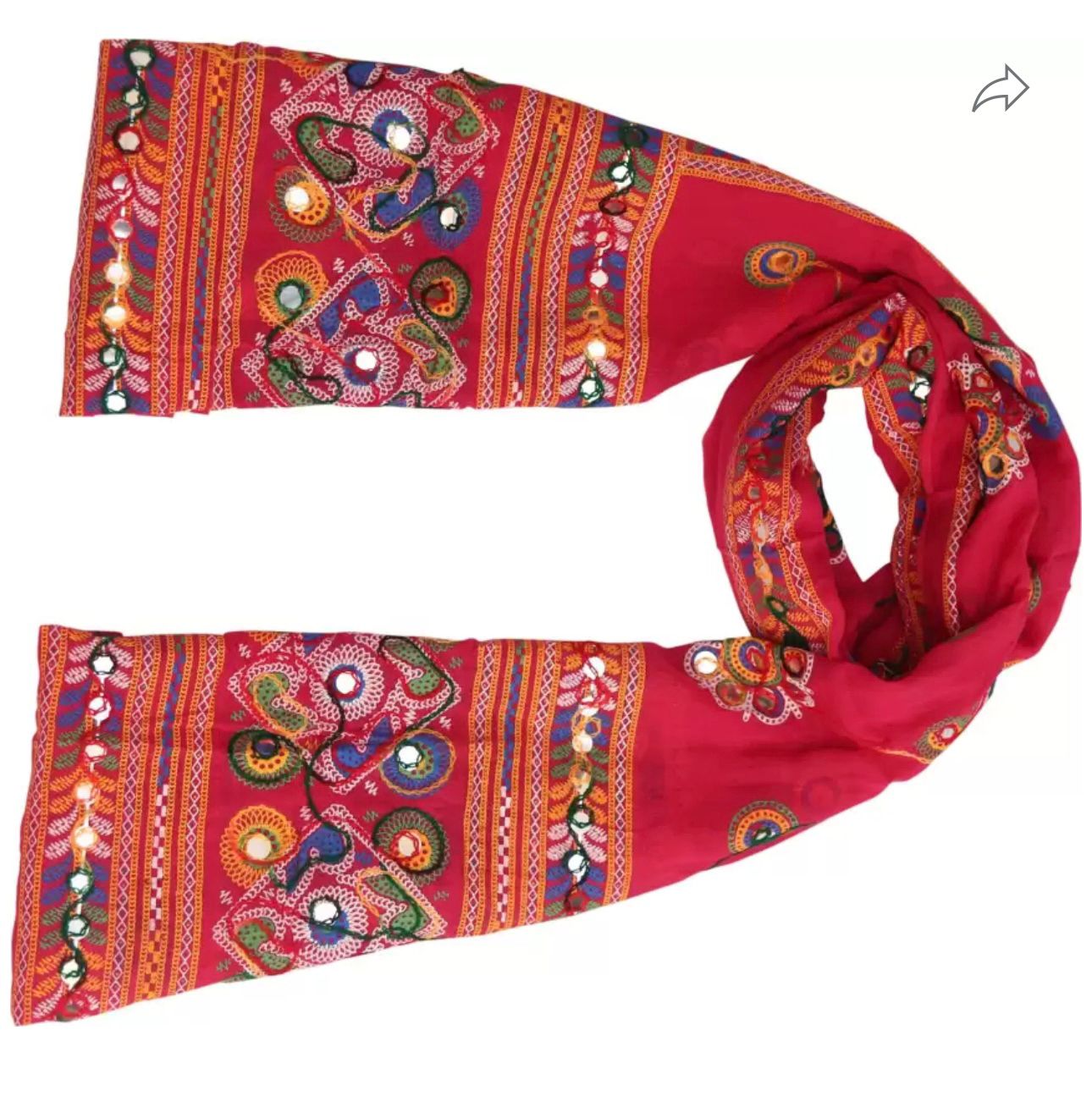 Pure Cotton Embroidered Red Women Dupatta In Germany