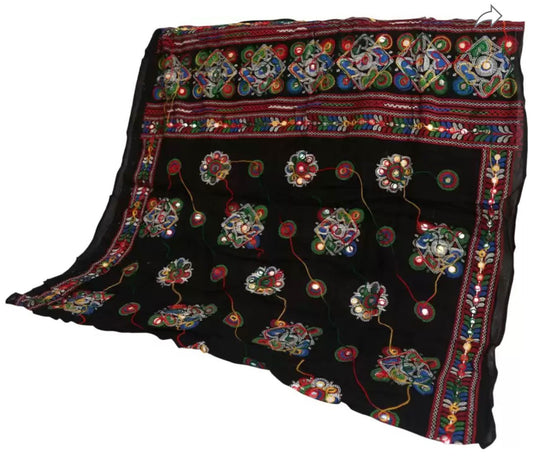 Pure Cotton Embroidered Black Women Dupatta In Germany