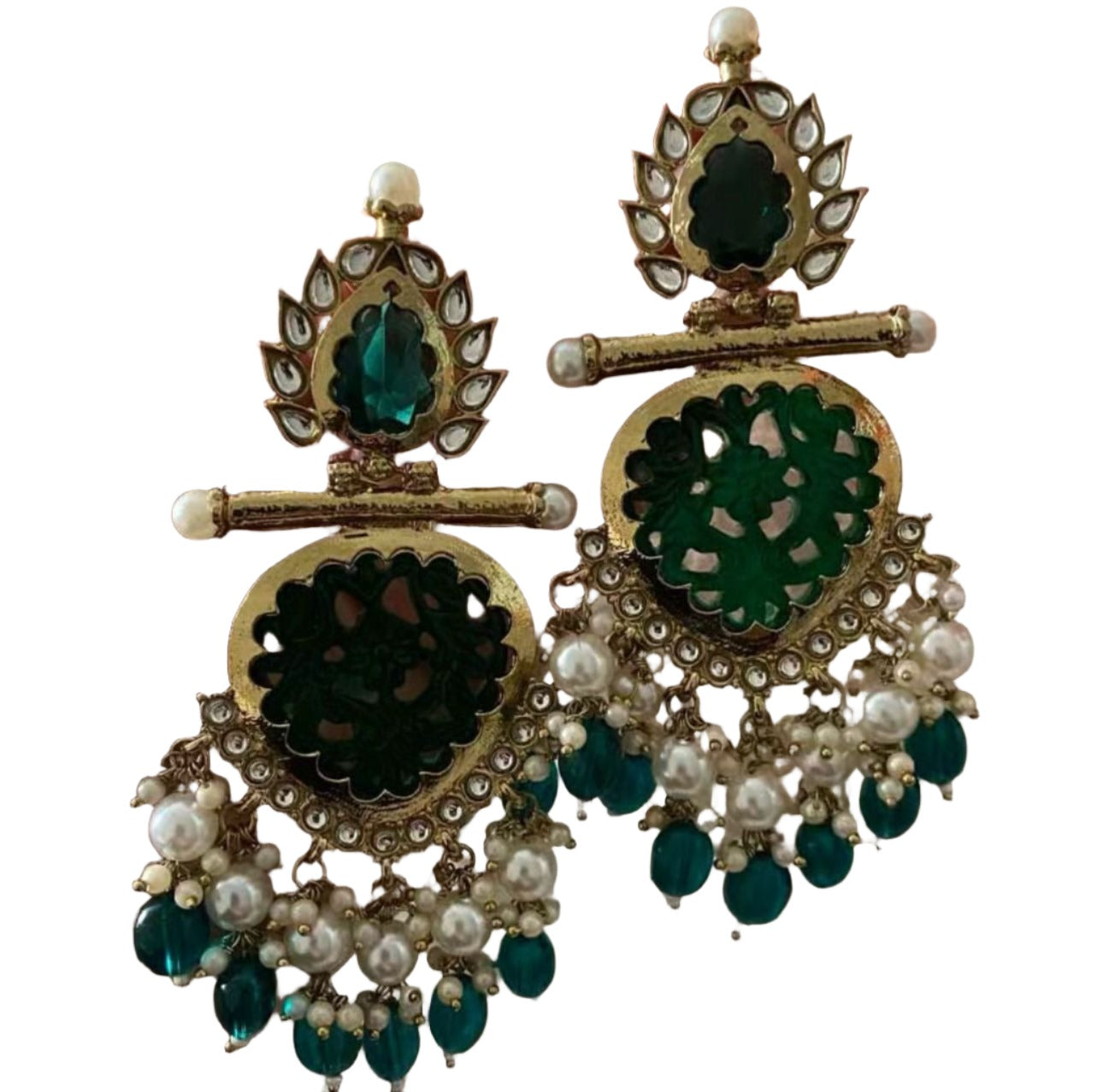 Cutwork Chandbali Earrings - Black