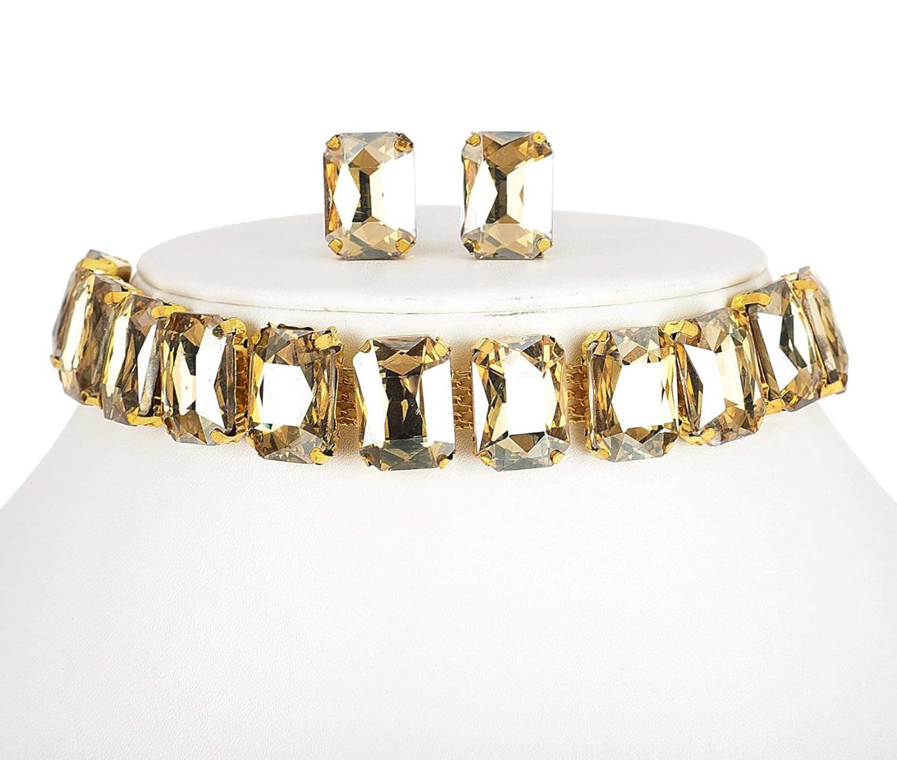 Golden Choker Crystal Earrings Necklace in Frankfurt