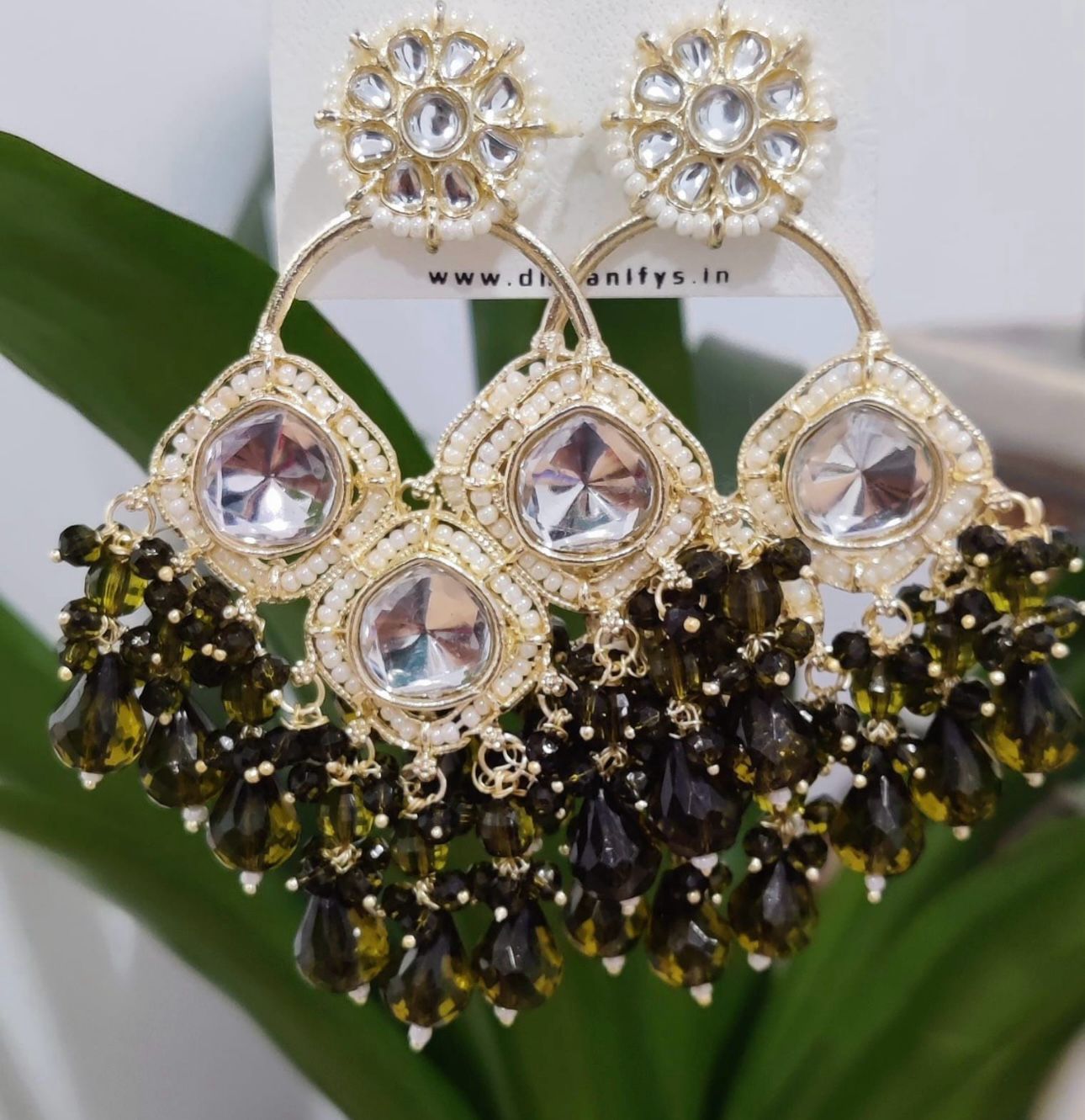 Gold-Plated Contemporary Chandbalis Earrings