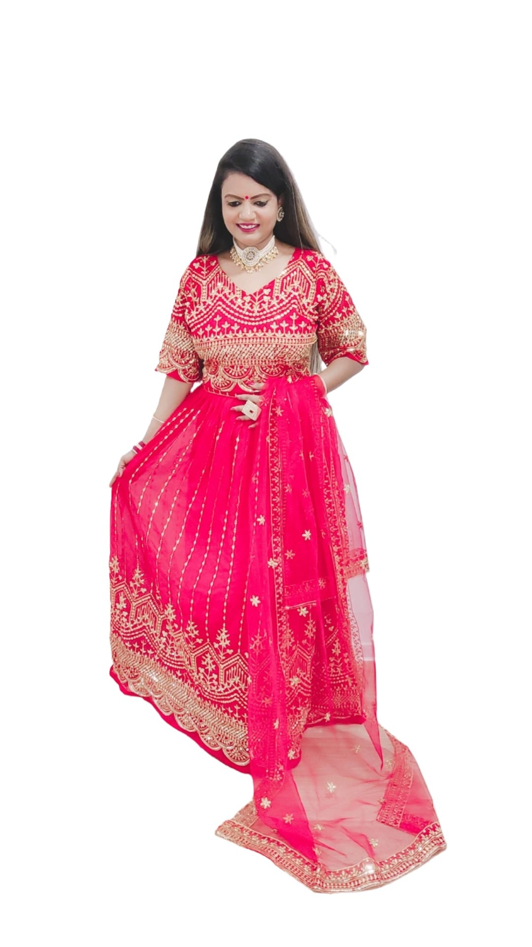 Neue Đěsigner-Sequenz Lehenga -Choli mit Dupatta
