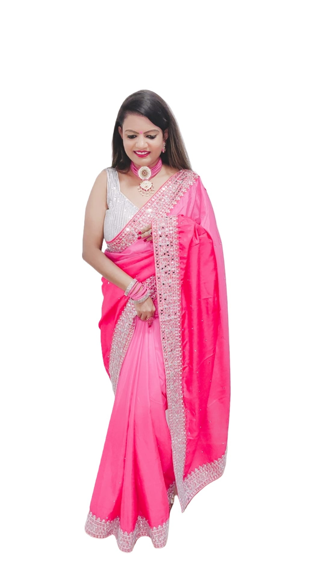 New Super Trending Mirror Work Designer Saree ππ(Indian Saree)