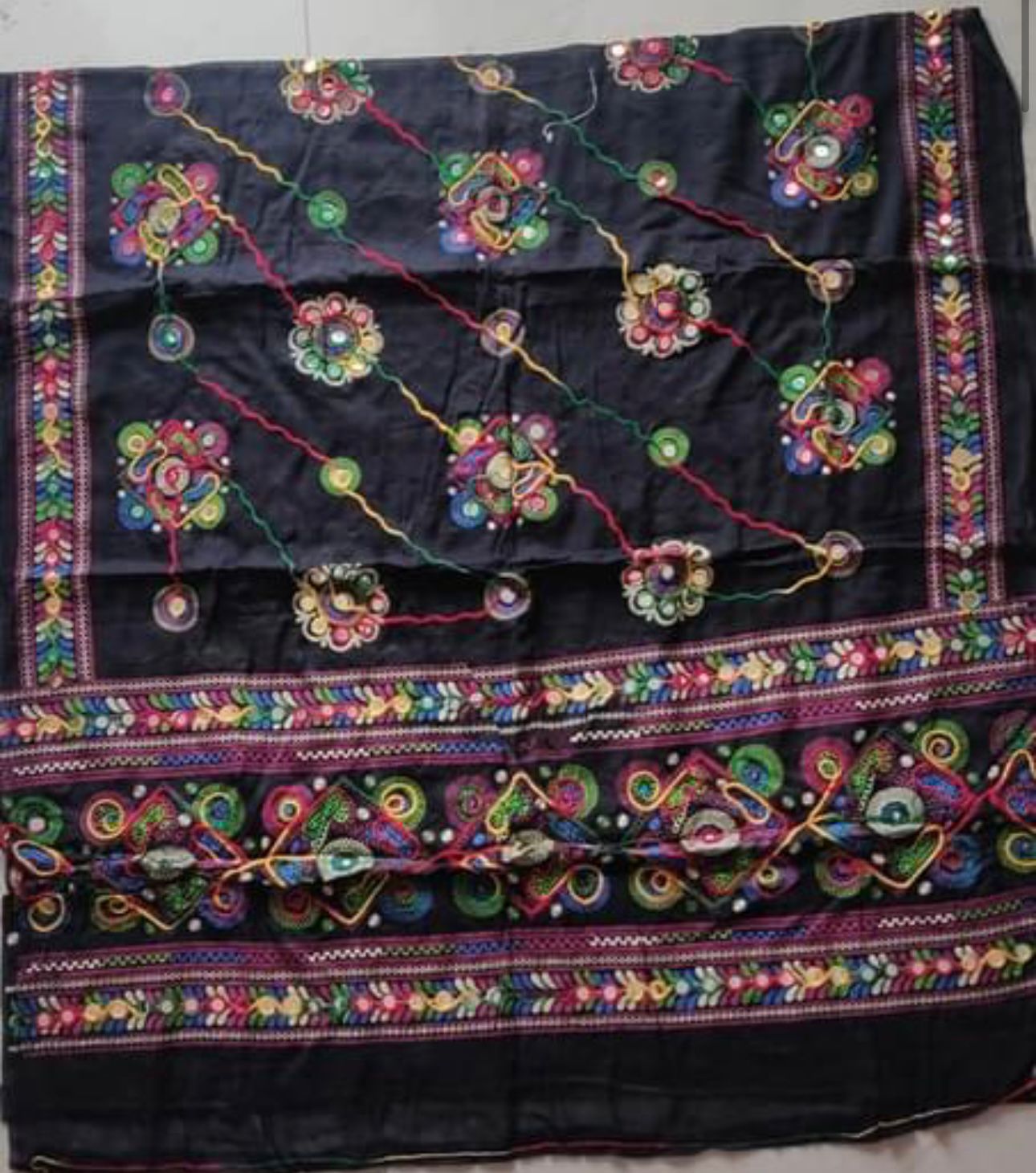 Pure Cotton Embroidered Black Women Dupatta In Germany