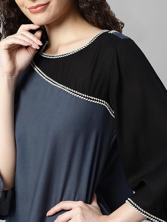 Women's Solid Rayon Top & Pants Co Ord Set in Munich