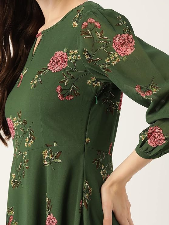 Georgette Casual Floral Printed Dress in Germany