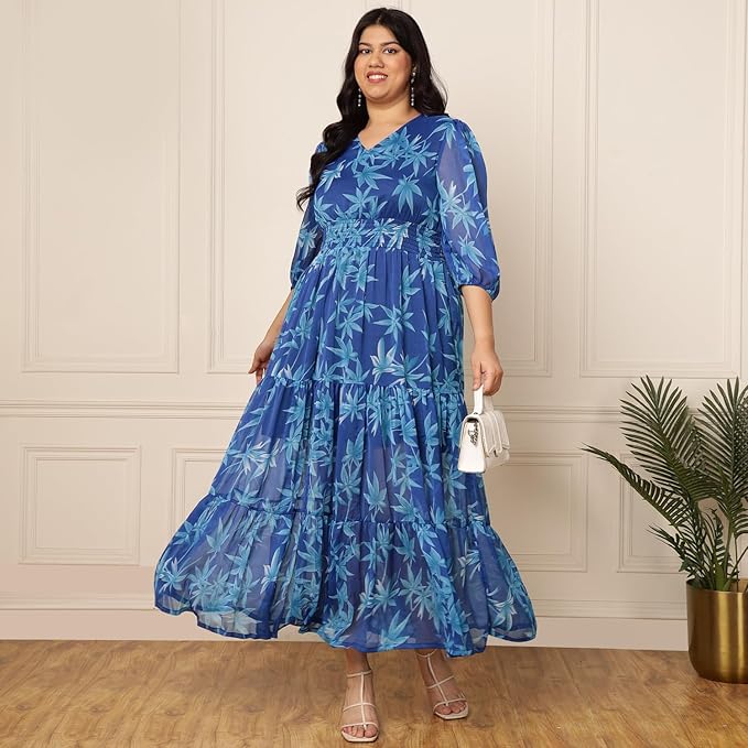 Women's Tiered & Smocked Plus Size Maxi Dress in Berlin