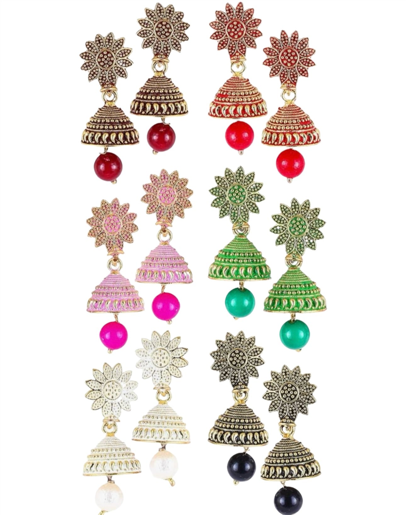 Meenakari Ethnic Antique South Indian Peacock Jhumki For Women
