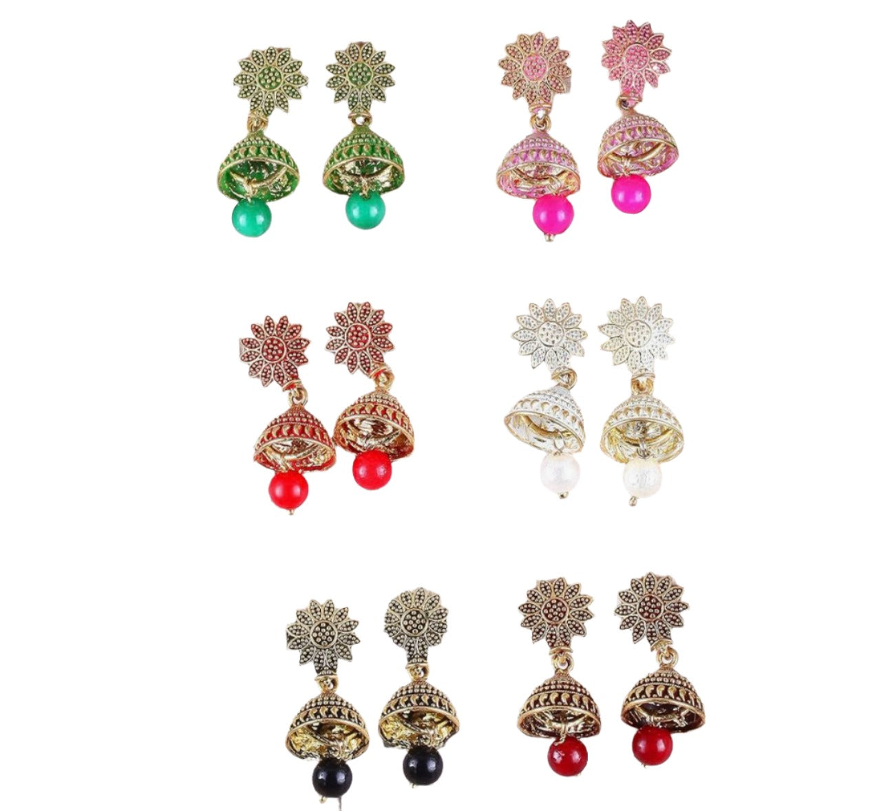 Meenakari Ethnic Antique South Indian Peacock Jhumki For Women