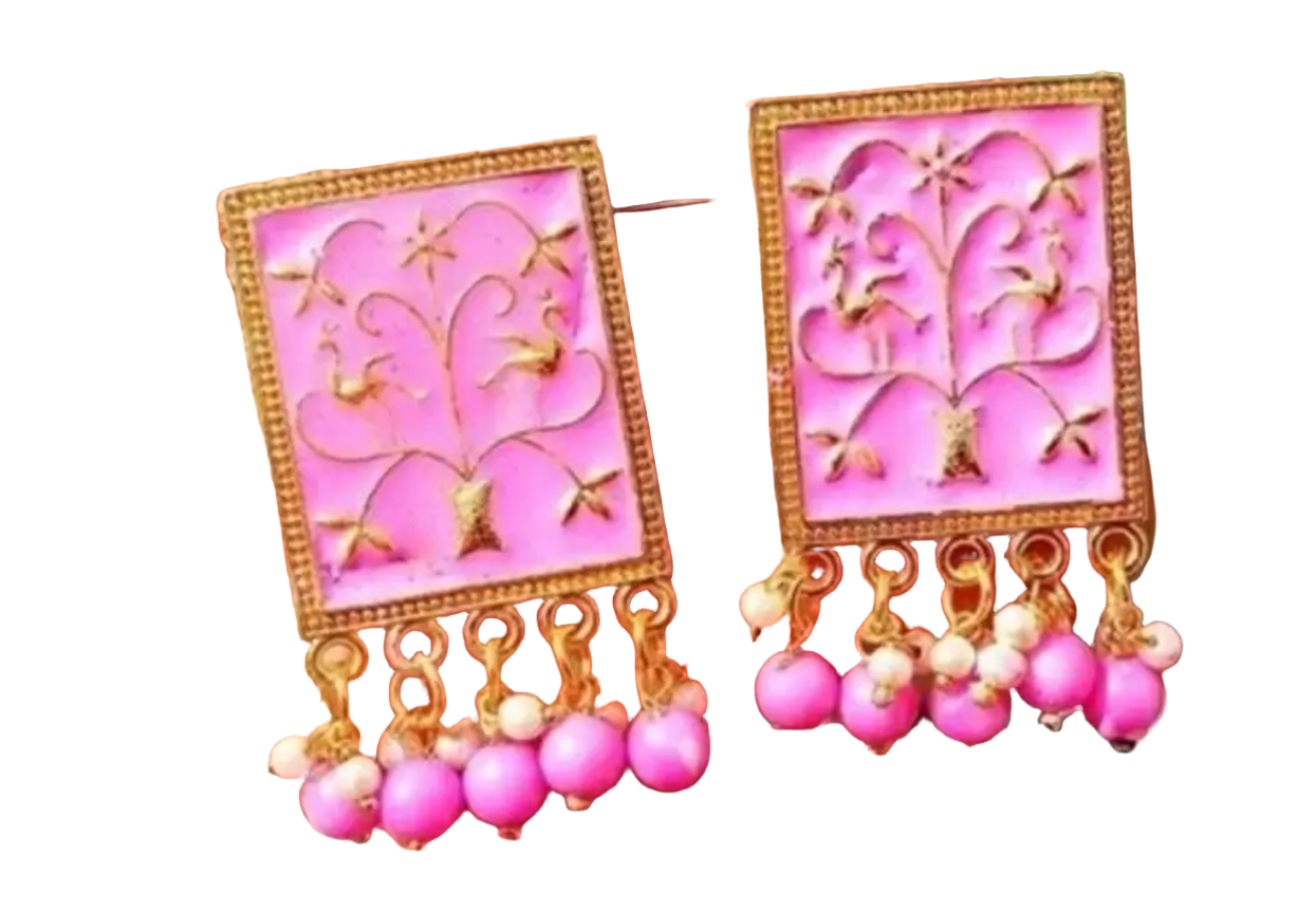 Trendy Fancy Square Meena Tops For Girls & Women Alloy Stud Earring