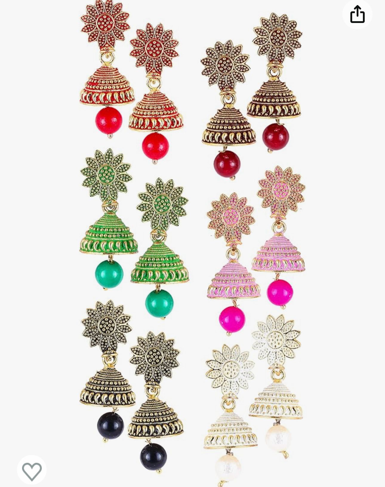 Meenakari Ethnic Antique South Indian Peacock Jhumki For Women