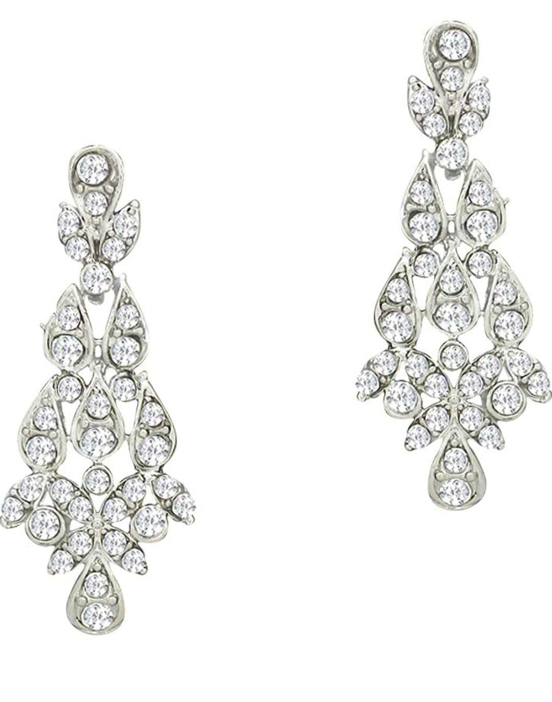 Silver Plated AD Crystal Austrian Diamond Necklace Jewellery Set with Earrings & Maang Tikka