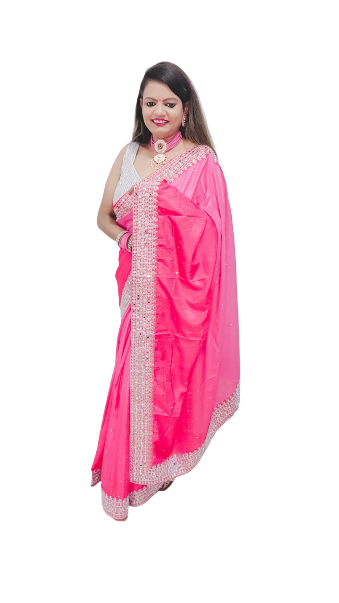 New Super Trending Mirror Work Designer Saree ππ(Indian Saree)