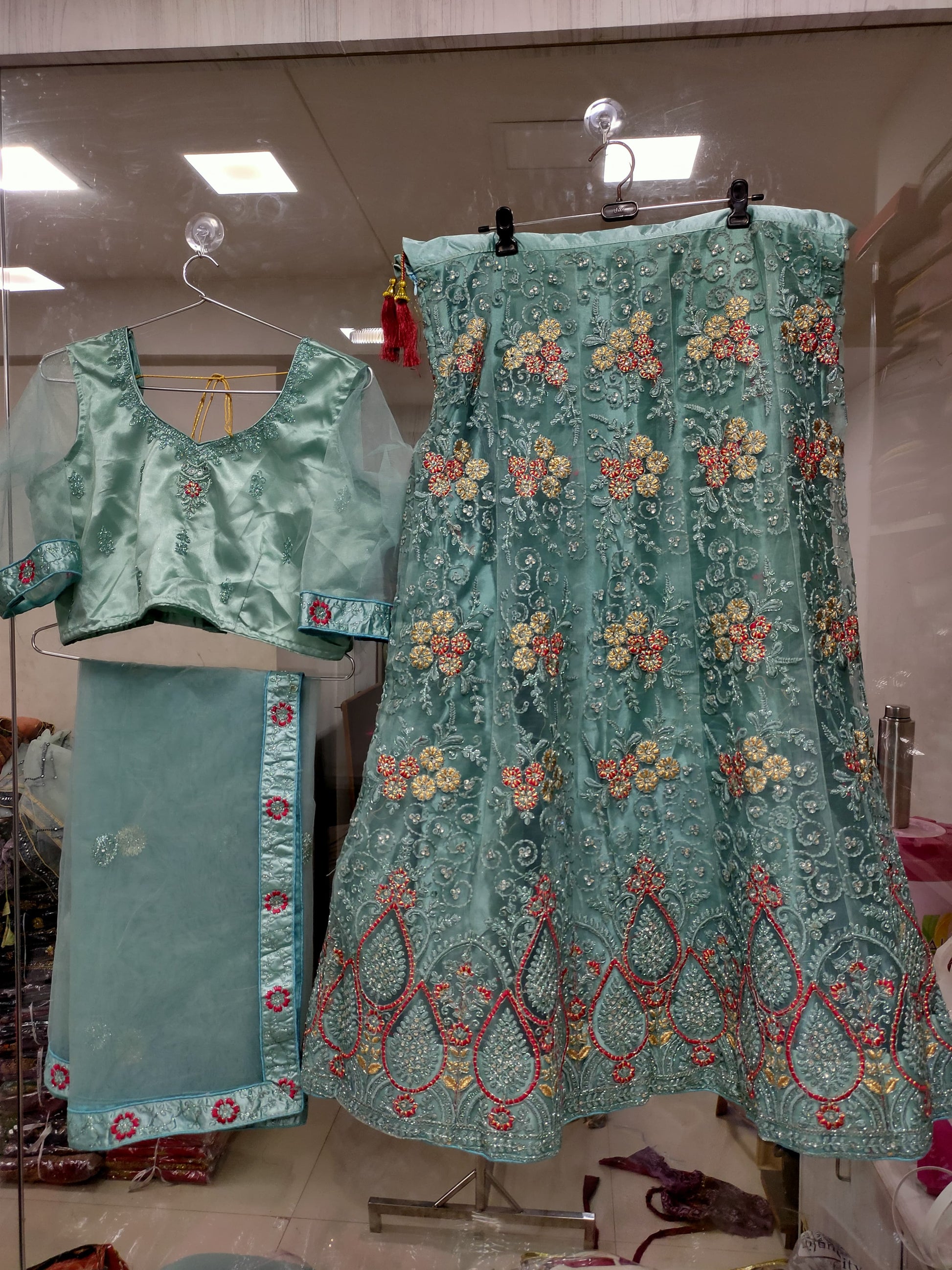 Complete Stitched Embroidered  Lehenga Choli In Germany (Light Green)